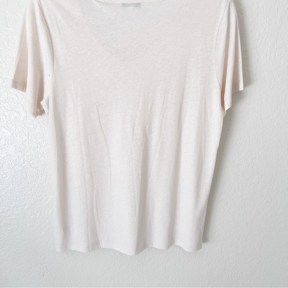 NWT VINCE V NECK LINEN BLEND WOMEN TEE SIZE L - Picture 8 of 12